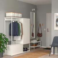 Шкаф для прихожей Ikea Platsa ДСП / White photo 3