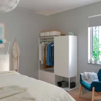 Шкаф для прихожей Ikea Platsa ДСП / White photo 4