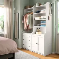 Шкаф для прихожей Ikea Hauga ДСП / White photo 3