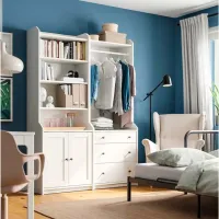 Шкаф для прихожей Ikea Hauga ДСП / White photo 4