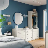 Шкаф для прихожей Ikea Hauga ДСП / White photo 3