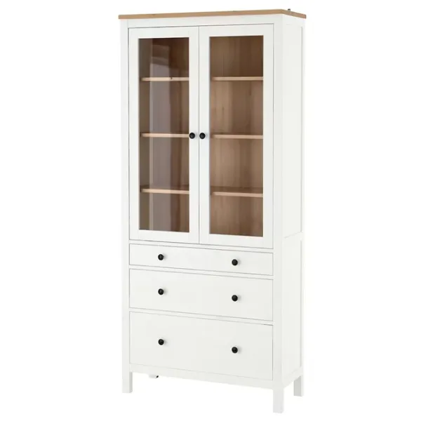 Витрина для гостиной Ikea Hemnes ДСП / White photo 1