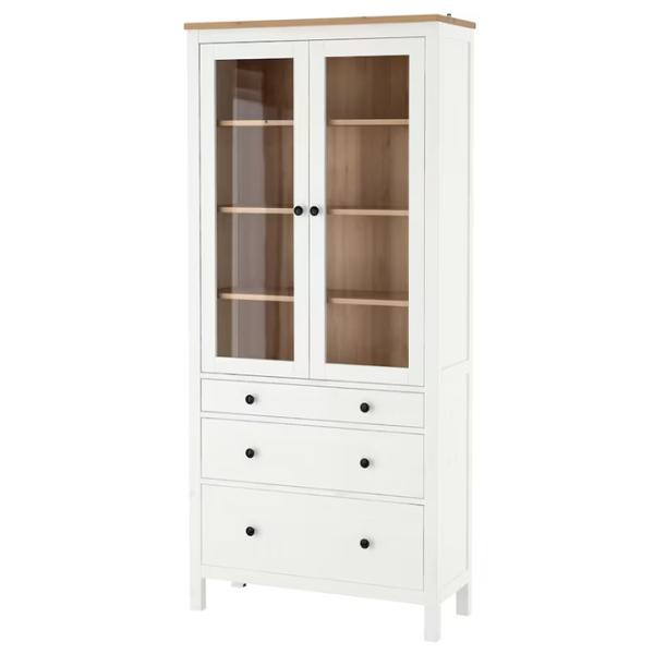 Витрина для гостиной Ikea Hemnes ДСП / White photo 1