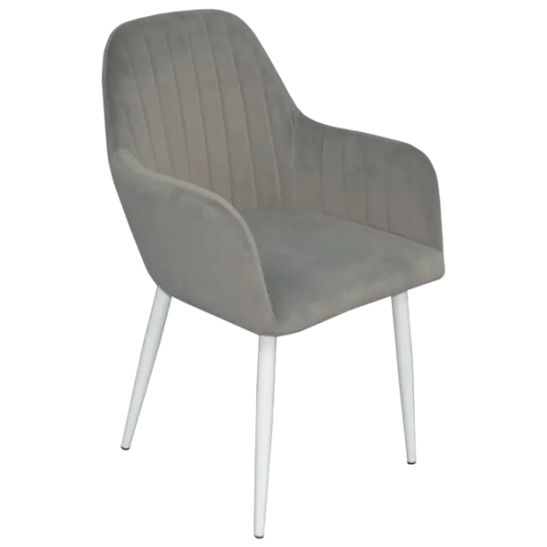 Scaun de bucătărie Evelin LC-621 Wh Velur/ Light Gray White photo 1 Scaun de bucătărie Evelin LC-621 Wh Velur/ Light Gray White photo 1