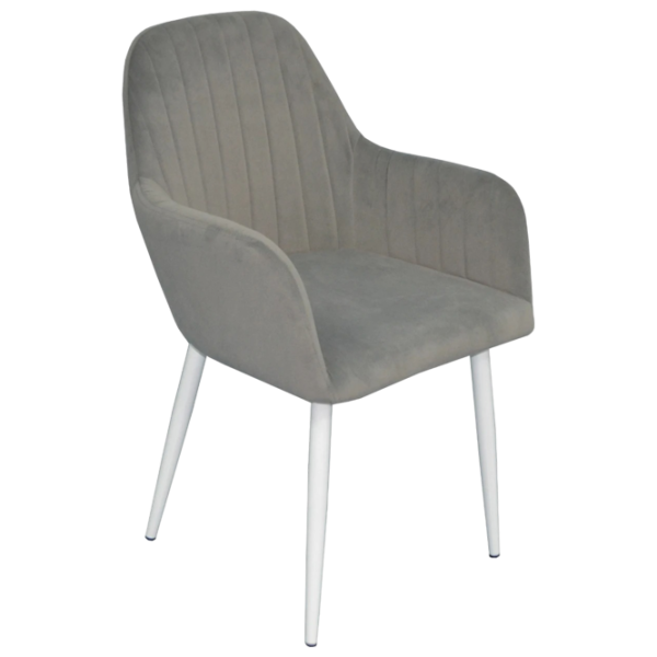 Scaun de bucătărie Evelin LC-621 Wh Velur/ Light Gray White photo 1 Scaun de bucătărie Evelin LC-621 Wh Velur/ Light Gray White photo 1