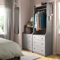 Шкаф для прихожей Ikea Hauga ДСП / Серый photo 2