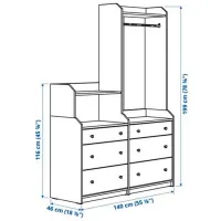 Шкаф для прихожей Ikea Hauga ДСП / Серый photo 5