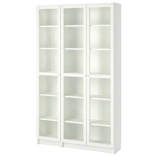 Шкаф Ikea Billy/Oxberg 202 x 120 x 30см / Стекло / White photo 1 Шкаф Ikea Billy/Oxberg 202 x 120 x 30см / Стекло / White photo 1