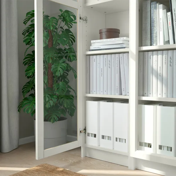 Шкаф Ikea Billy/Oxberg 202 x 120 x 30см / Стекло / White photo 3 Шкаф Ikea Billy/Oxberg 202 x 120 x 30см / Стекло / White photo 3