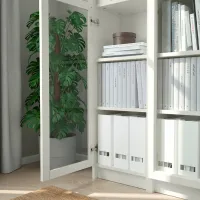 Dulap Ikea Billy/Oxberg 202 x 120 x 30 / Sticlă / White photo 3