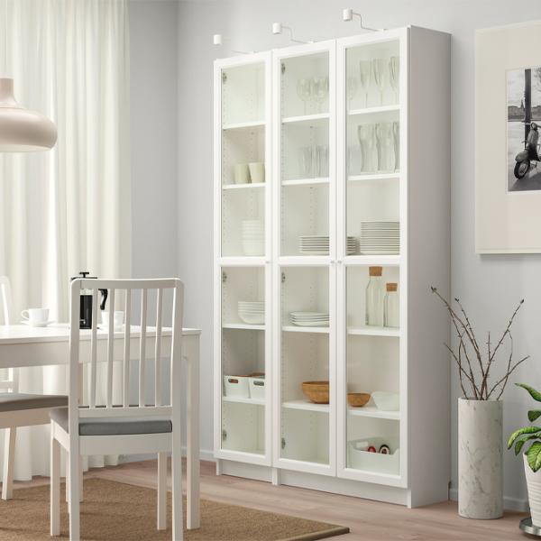 Шкаф Ikea Billy/Oxberg 202 x 120 x 30см / Стекло / White photo 6 Шкаф Ikea Billy/Oxberg 202 x 120 x 30см / Стекло / White photo 6