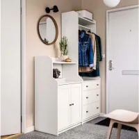 Шкаф для прихожей Ikea Hauga ДСП / White photo 2