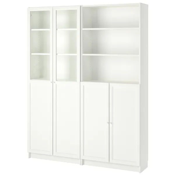 Шкаф Ikea Billy/Oxberg 202 x 160 x 30см / МДФ / White photo 1 Шкаф Ikea Billy/Oxberg 202 x 160 x 30см / МДФ / White photo 1