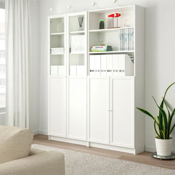 Шкаф Ikea Billy/Oxberg 202 x 160 x 30см / МДФ / White photo 2 Шкаф Ikea Billy/Oxberg 202 x 160 x 30см / МДФ / White photo 2