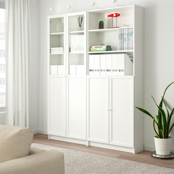 Шкаф Ikea Billy/Oxberg 202 x 160 x 30см / МДФ / White photo 2 Шкаф Ikea Billy/Oxberg 202 x 160 x 30см / МДФ / White photo 2