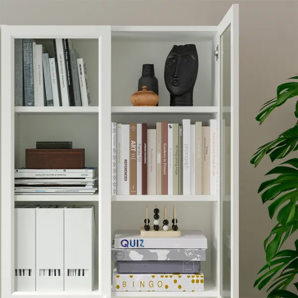 Dulap Ikea Billy  202 x 80 x 30 / Sticlă / White photo 3