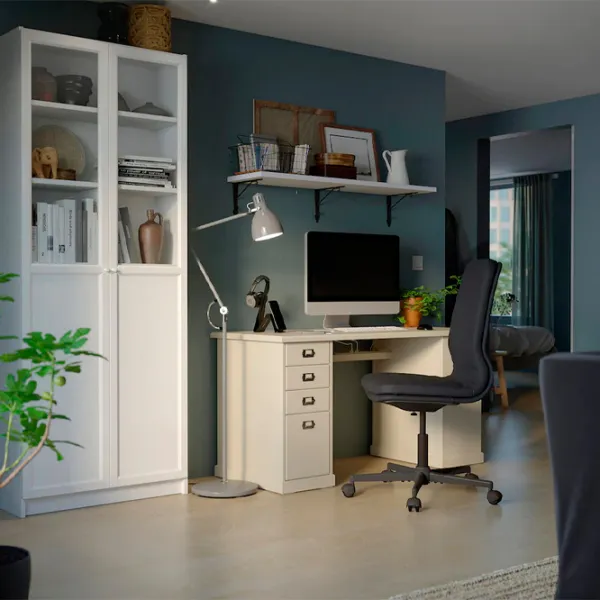Dulap Ikea Billy  202 x 80 x 30 / Sticlă / White photo 7