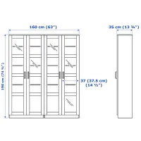 Dulap Ikea Brimnes 190 x 160 x 35 / Sticlă / White photo 4