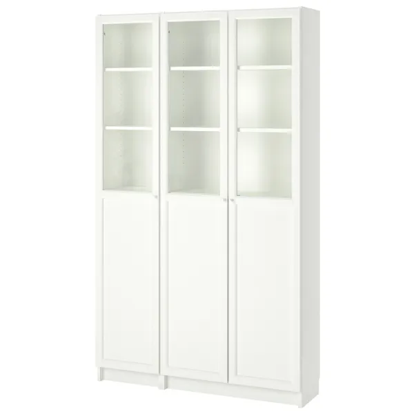 Шкаф Ikea Billy/Oxberg 202 x 120 x 30см / Стекло / White photo 1 Шкаф Ikea Billy/Oxberg 202 x 120 x 30см / Стекло / White photo 1