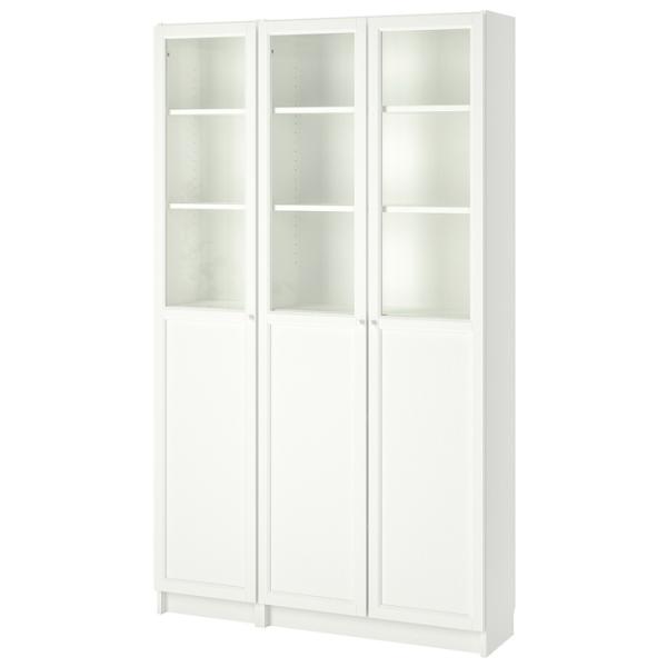 Шкаф Ikea Billy/Oxberg 202 x 120 x 30см / Стекло / White photo 1 Шкаф Ikea Billy/Oxberg 202 x 120 x 30см / Стекло / White photo 1