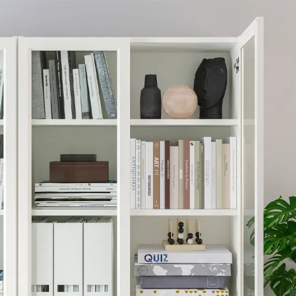 Шкаф Ikea Billy/Oxberg 202 x 120 x 30см / Стекло / White photo 5 Шкаф Ikea Billy/Oxberg 202 x 120 x 30см / Стекло / White photo 5