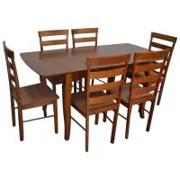 Обеденные стол со стульями Evelin HV-29V+6 Прямоугольная / Дерево / Коричневый