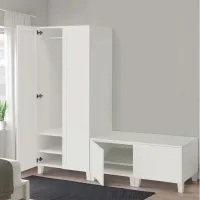Шкаф для прихожей Ikea Platsa/Fonnes ДСП / White photo 2