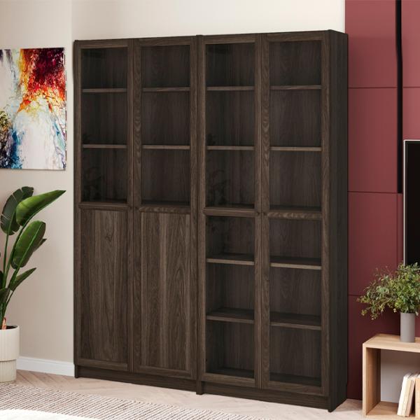 Шкаф Ikea Billy/Oxberg 202 x 160 x 30см / МДФ / Темно коричневый photo 2