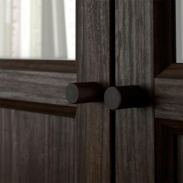 Шкаф Ikea Billy/Oxberg 202 x 160 x 30см / МДФ / Темно коричневый photo 5