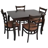 Set masă și scaune Evelin HV-29V Dreptunghiulară / Lemn / Brown