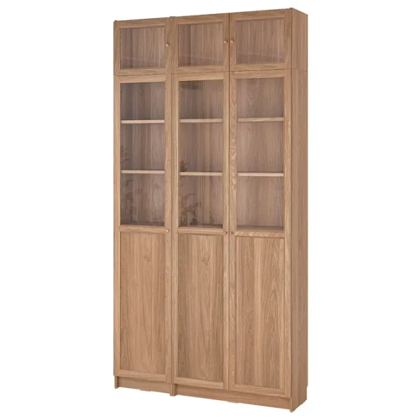 Dulap Ikea Billy/Oxberg 237 x 120 x 30 / Sticlă / Aspect stejar photo 1