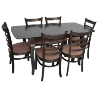 Set masă și scaune Evelin HV-29V Dreptunghiulară / Lemn / Brown