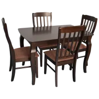 Set masă și scaune Evelin HV-29V Dreptunghiulară / Lemn / Brown