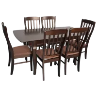 Set masă și scaune Evelin HV-29V+6 Dreptunghiulară / Lemn / Brown