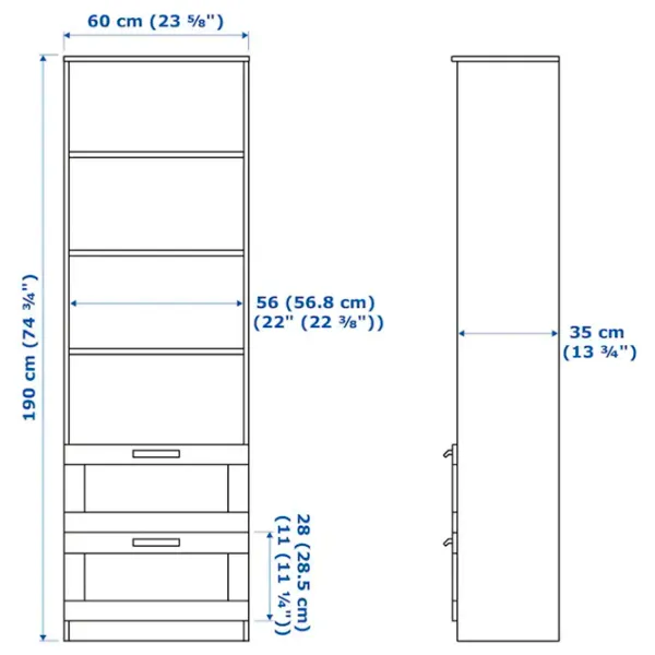Dulap Ikea Brimnes 190 x 60 x 35 / MDF / White photo 2