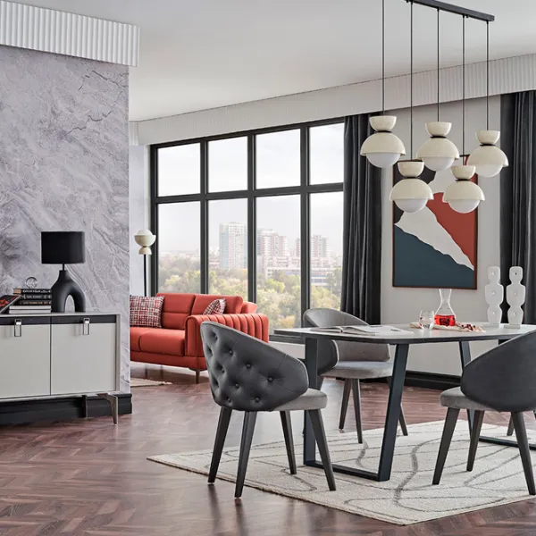 Masă de bucătărie fixă Dogtas Arora PAL/ Gray photo 2