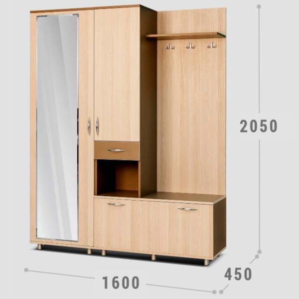 Dulap pentru antreu Confort Veruta 4 PAL / Oak photo 2 Dulap pentru antreu Confort Veruta 4 PAL / Oak photo 2