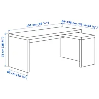 Офисный стол Ikea Malm ДСП/ Белый photo 6