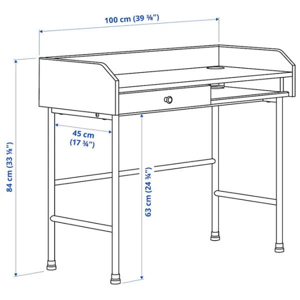 Masă de birou Ikea Hauga PAL/ Gray photo 4