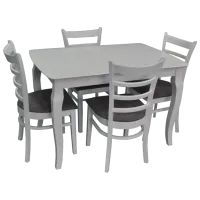 Set masă și scaune Evelin HV-29V Dreptunghiulară / Lemn / White