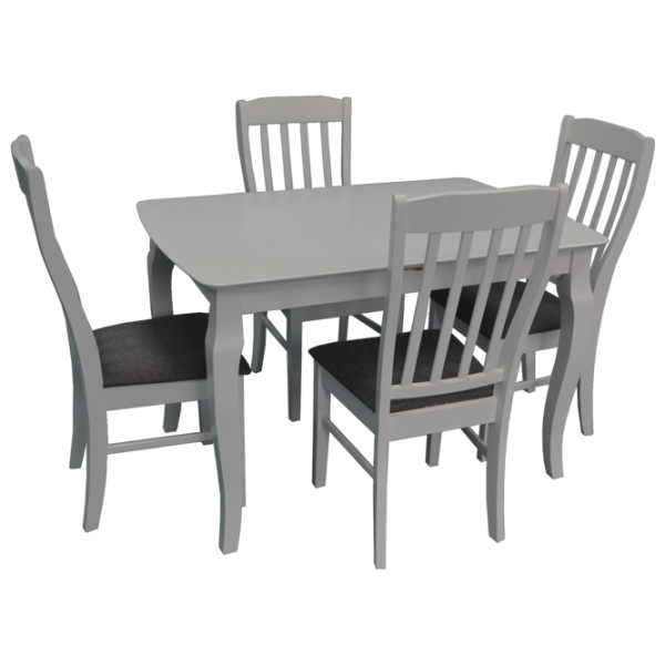 Set masă și scaune Evelin HV-29V Dreptunghiulară / Lemn / White photo 1