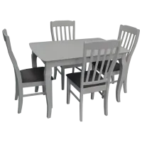 Обеденные стол со стульями Evelin HV-29V Прямоугольная / Дерево / Белый