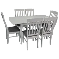 Обеденные стол со стульями Evelin HV-29V+6 Прямоугольная / Дерево / Белый