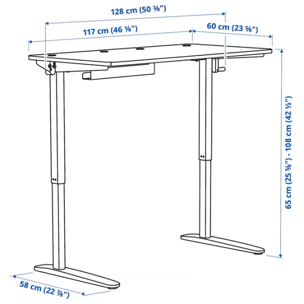 Masă de birou Ikea Relatera PAL/ White photo 6