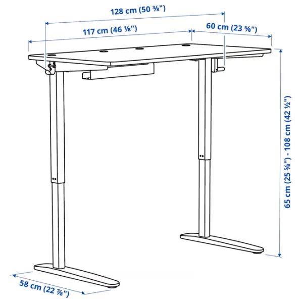 Masă de birou Ikea Relatera PAL/ White photo 6