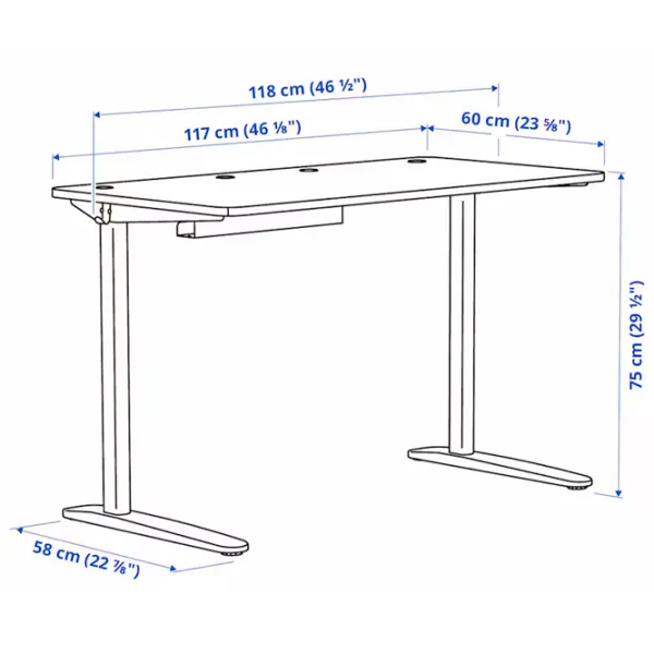 Masă de birou Ikea Relatera PAL/ White photo 6