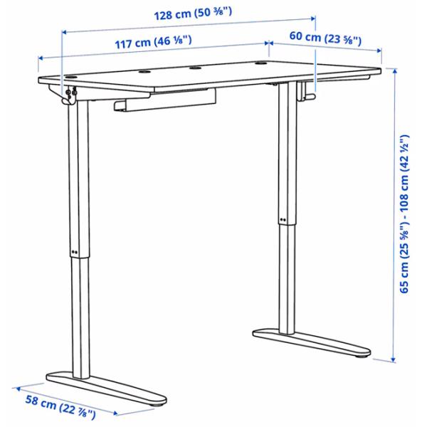 Masă de birou Ikea Relatera PAL/ White photo 6