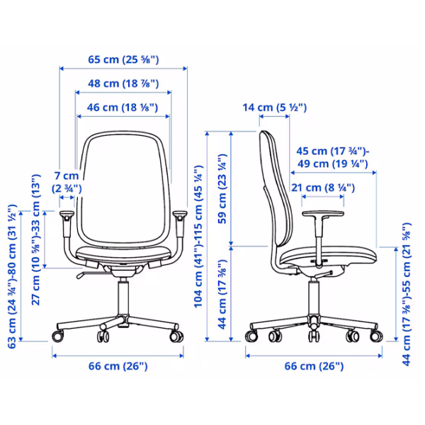 Fotoliu de birou Ikea Smorkull/Grasnas Stofă/ Dark Gray Black photo 8