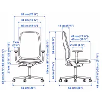 Офисное кресло Ikea Smorkull/Grasnas Ткань/ Тёмно-серый Черный photo 8