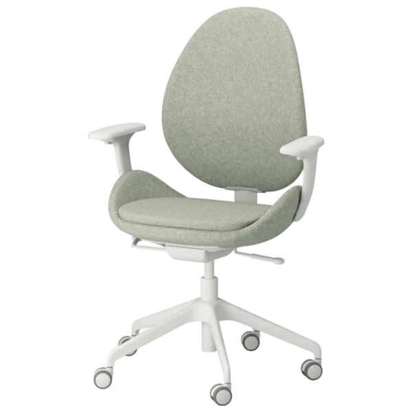 Fotoliu de birou Ikea Hattefjall/Gunnared Stofă/ Light green White photo 1